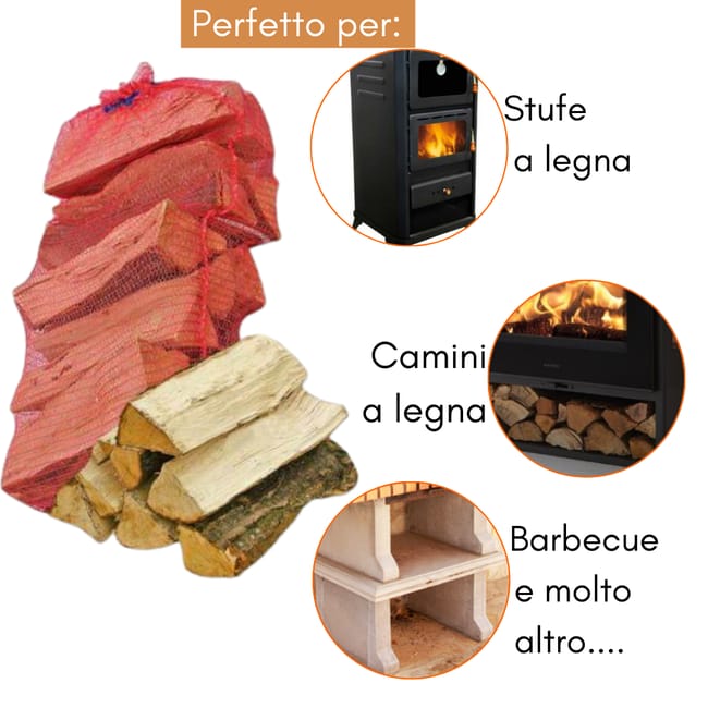 Saco de leña 300 Kg Haya para chimeneas y estufas Encendedores Troncos - ZIK