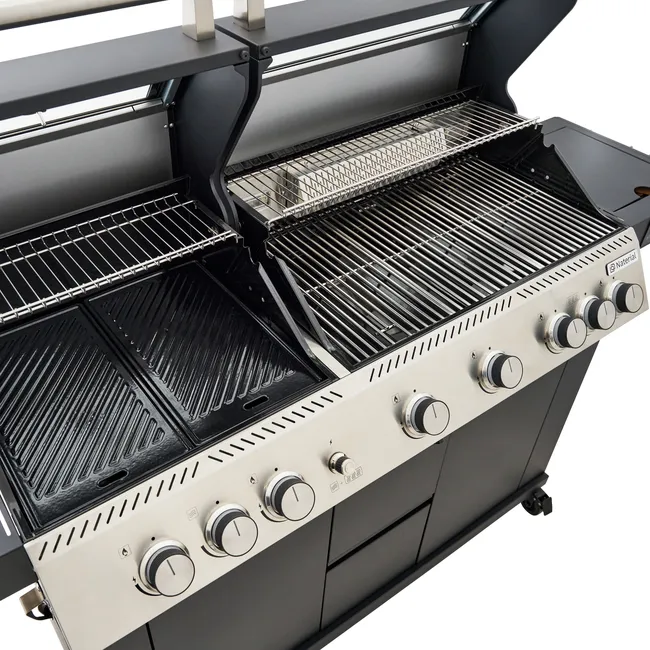 Barbacoa de gas NATERIAL Upsilon de 6 quemadores y 28.2 kw de potencia recomendado para más de 10 personas