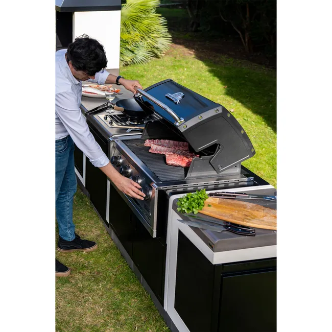 Barbacoa de gas KITAWAY de 4 quemadores y 12.9 kw de potencia recomendado para más de 10 personas