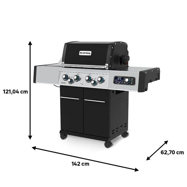 Barbacoa de gas BROIL KING Regal Q 490 Ir de 6 quemadores y 22 kw de potencia recomendado para más de 10 personas