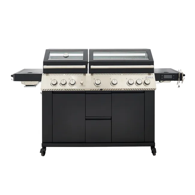 Barbacoa de gas NATERIAL Upsilon de 6 quemadores y 28.2 kw de potencia recomendado para más de 10 personas