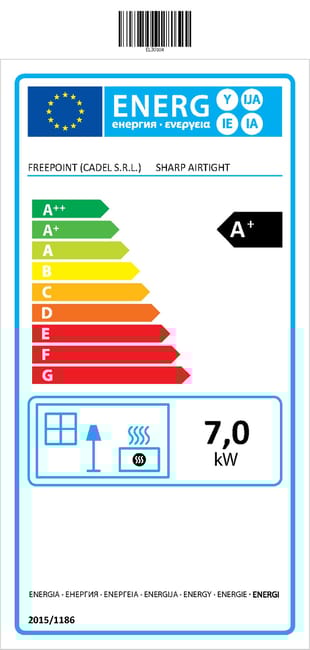 Estufa de pellet estanca FREEPOINT Sharp WiFi 7 kW antracita