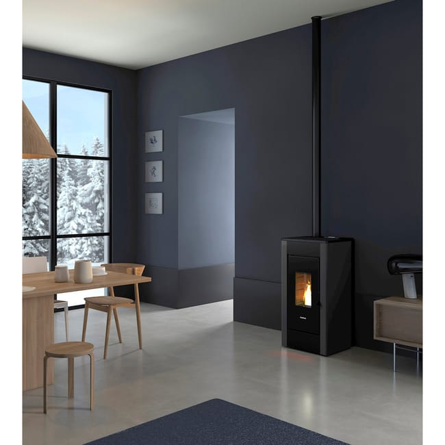 Estufa de pellet estanca FREEPOINT Sharp WiFi 7 kW antracita